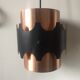 Danish ceiling pendant 1960's in black & copper metal Jo Hammerborg
