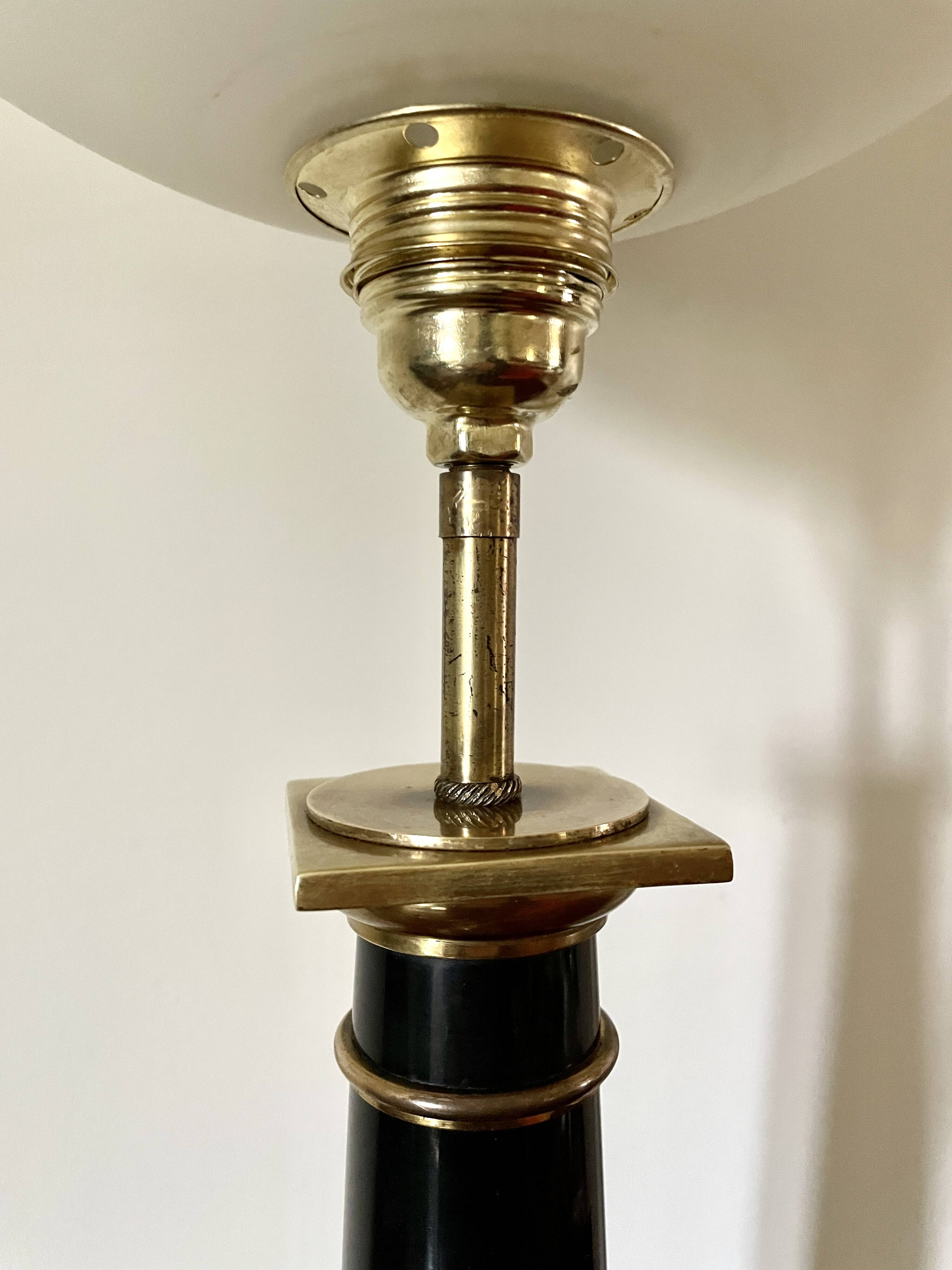 Large black marble lamp 1950