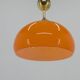 Orange glass and brass pendant, 1980s, restored