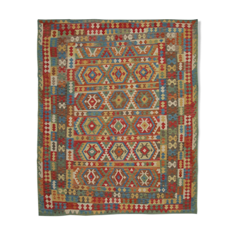 Tissé à la main Afghan Kilim Rug Large Wool Rug 257 x 299 cm