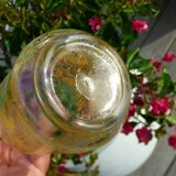 LEGRAS carafe, enamelled with pansy flower.