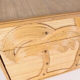 4-drawer rattan chest of drawers