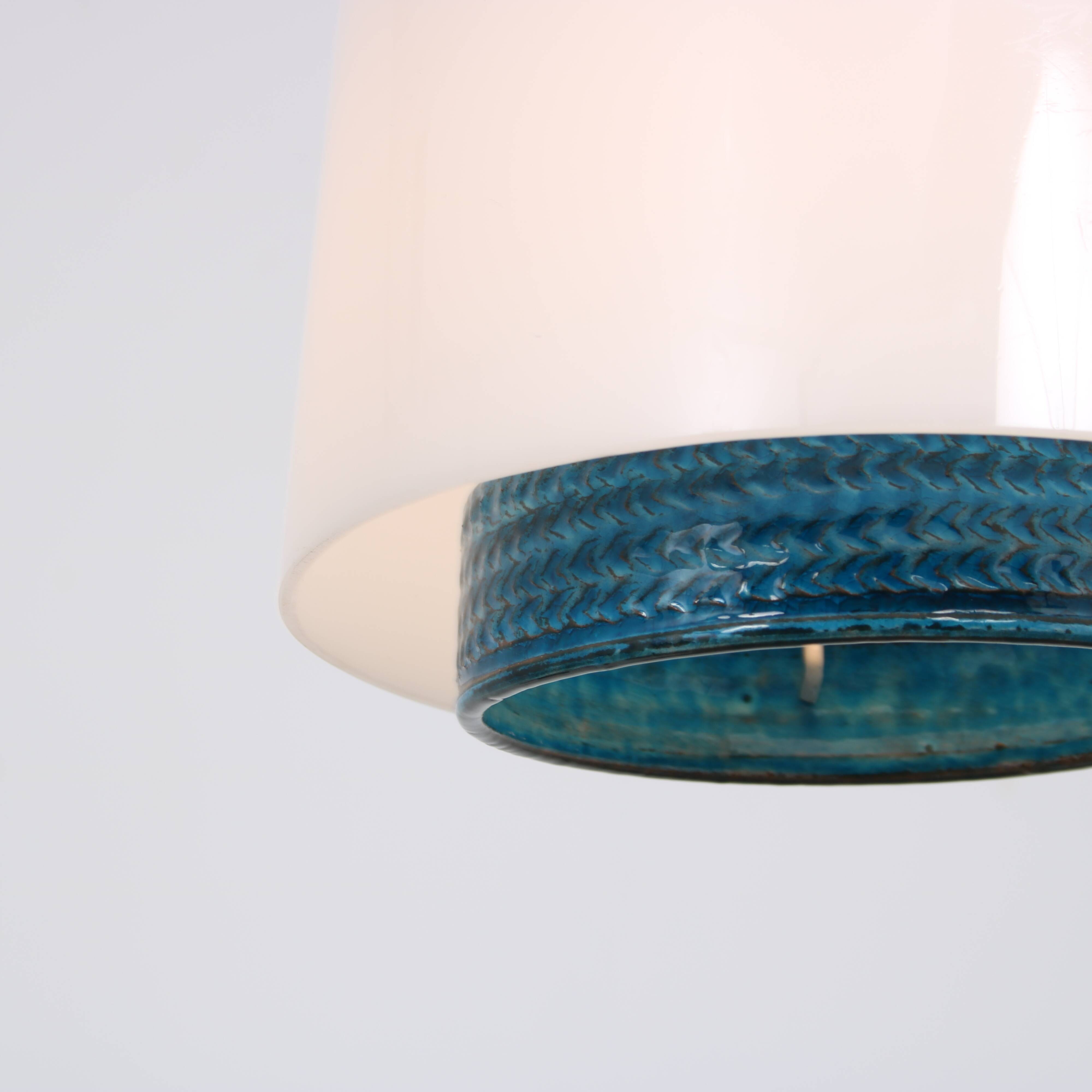 1960s Ceramics hanging lamp by Aldo Londi for Bitossi, Italy