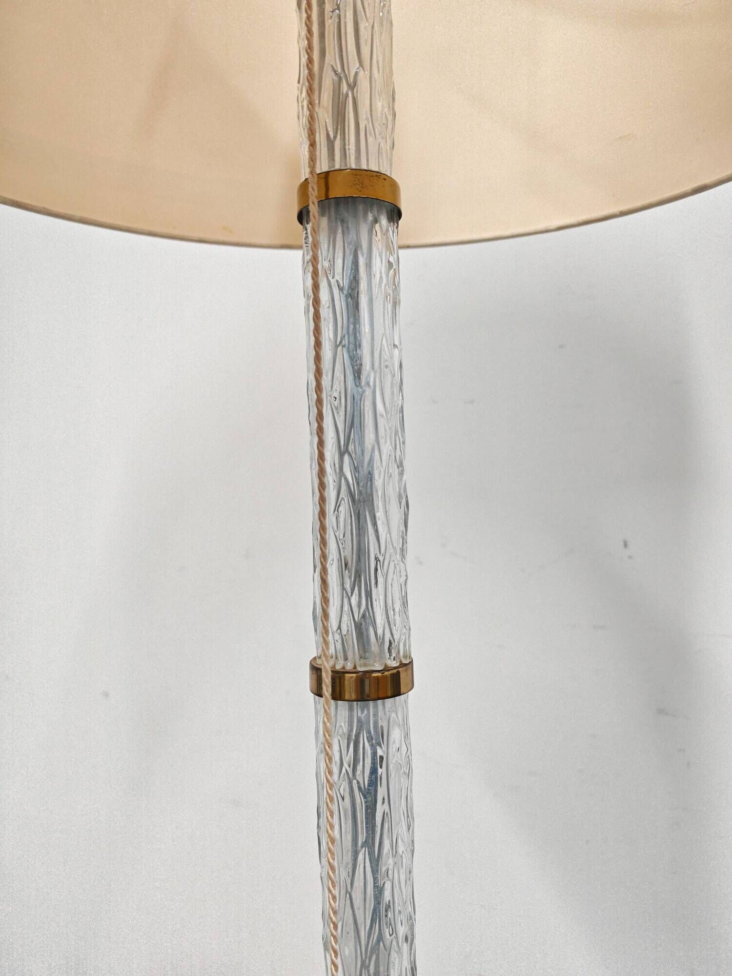 Mid-Century frosted glass floor lamp brass Richard Essig 1960s