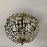 Old ceiling lamp basket in bronze and grapevines