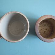 Ancienne tasse tisanière grès Arnon table vintage cup teapot 60s