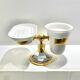 Art Deco soap dish and toothbrush holder