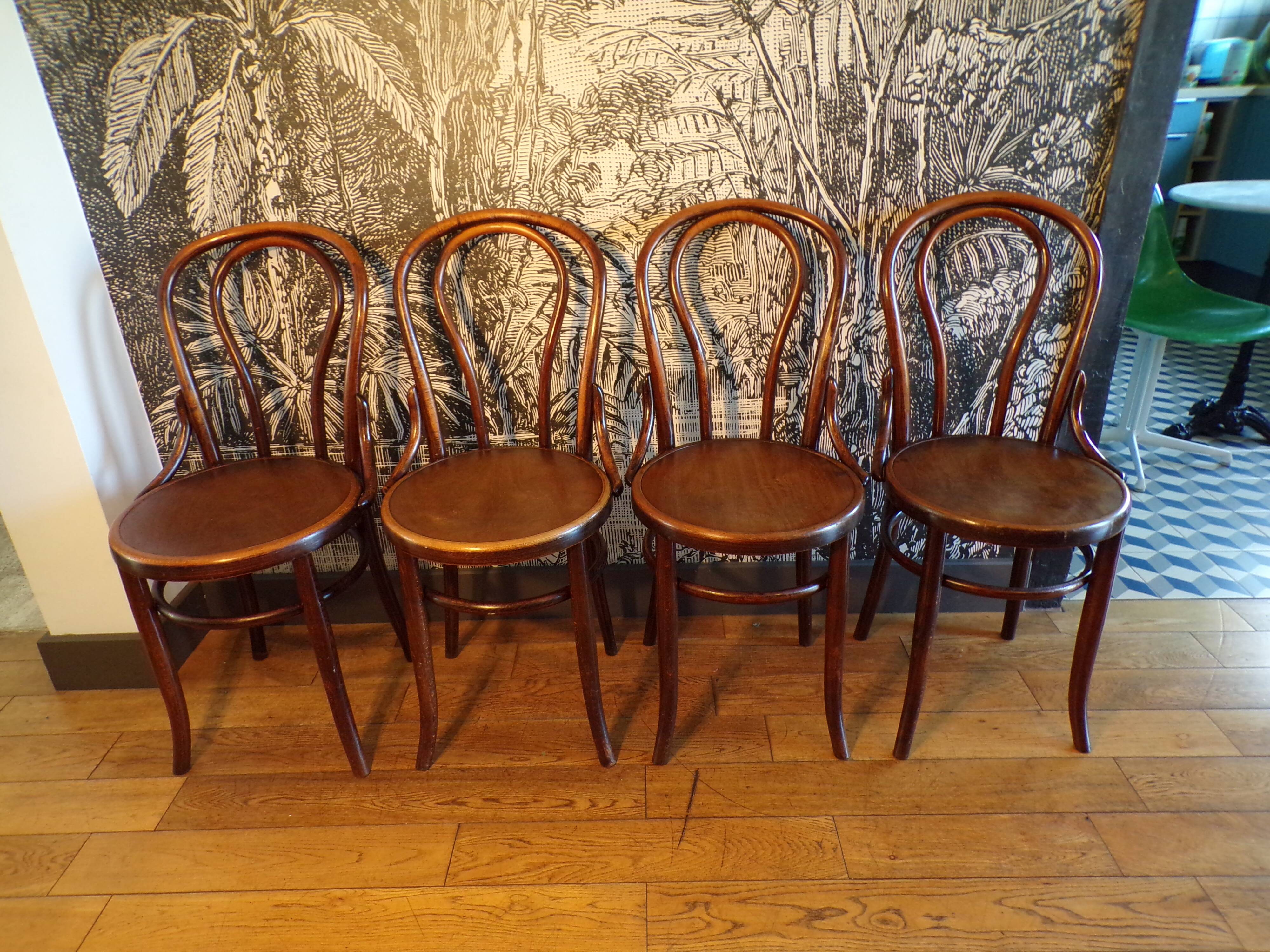 4 Fischel 18 bistro chairs in bent wood