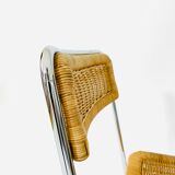 Bauhaus chaises en rotin circa 1970