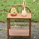 Bedside table, vintage bamboo and rattan shelf