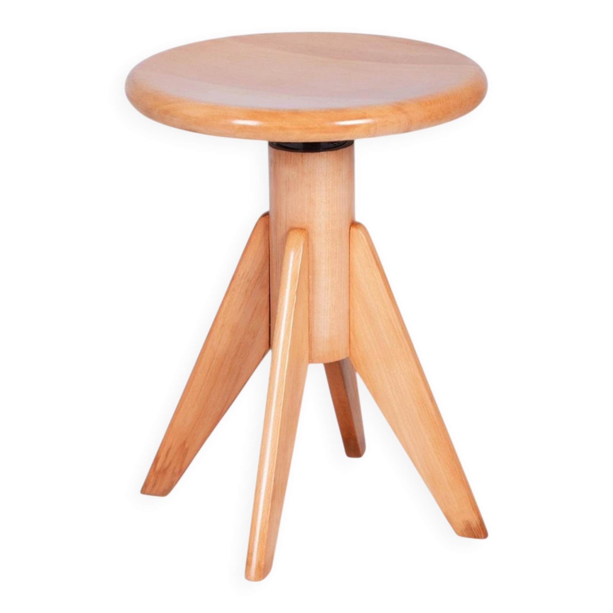 Mid-Century Beech Piano Stool, Czech, 1940s