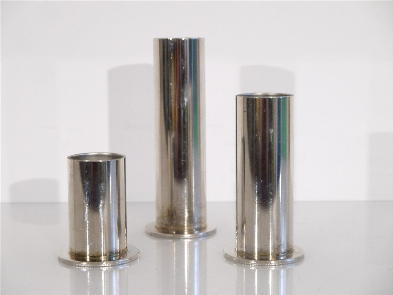 Set of vintage metal candle holders 1970