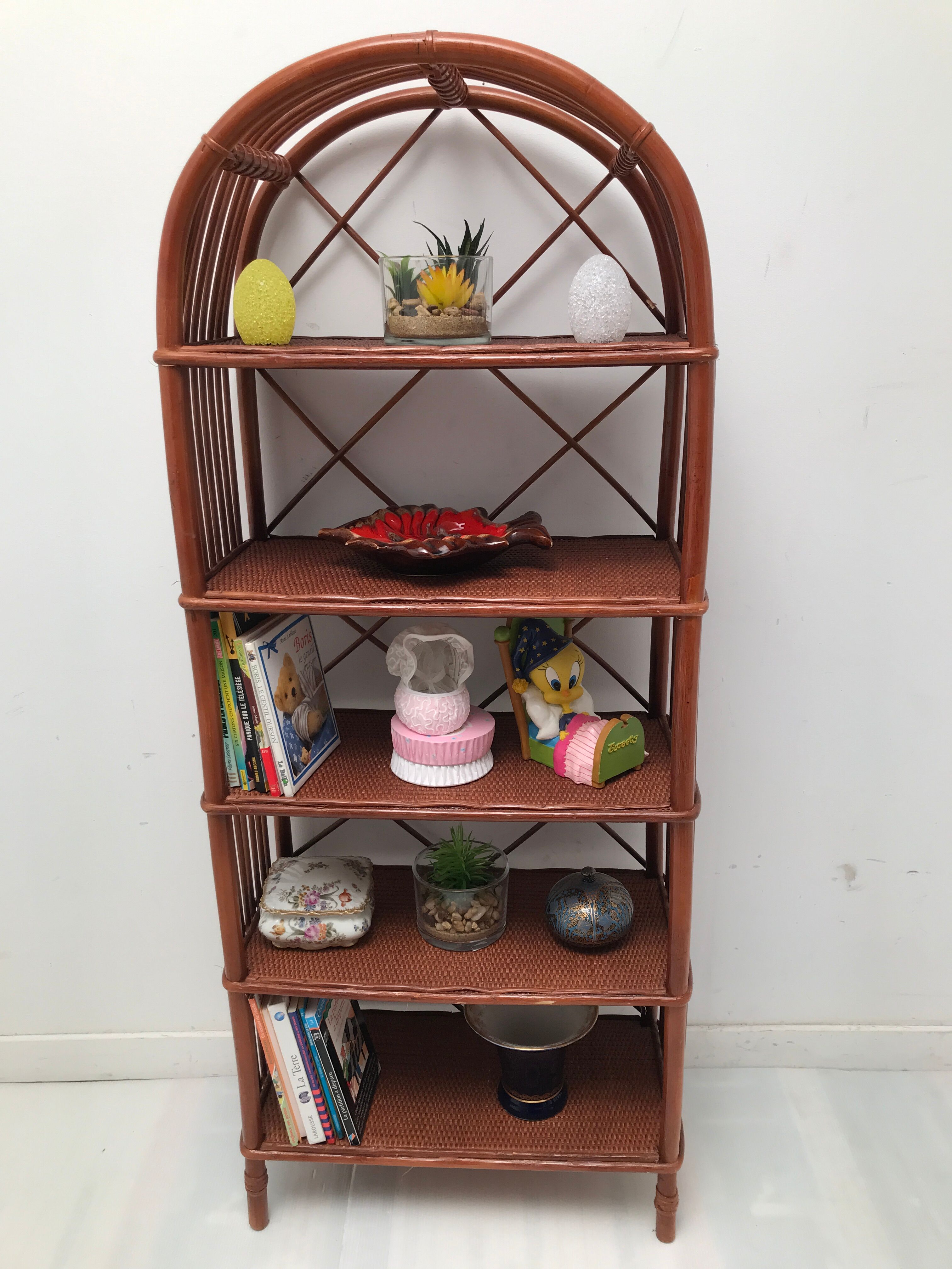 Bamboo shelf and cannage 60s