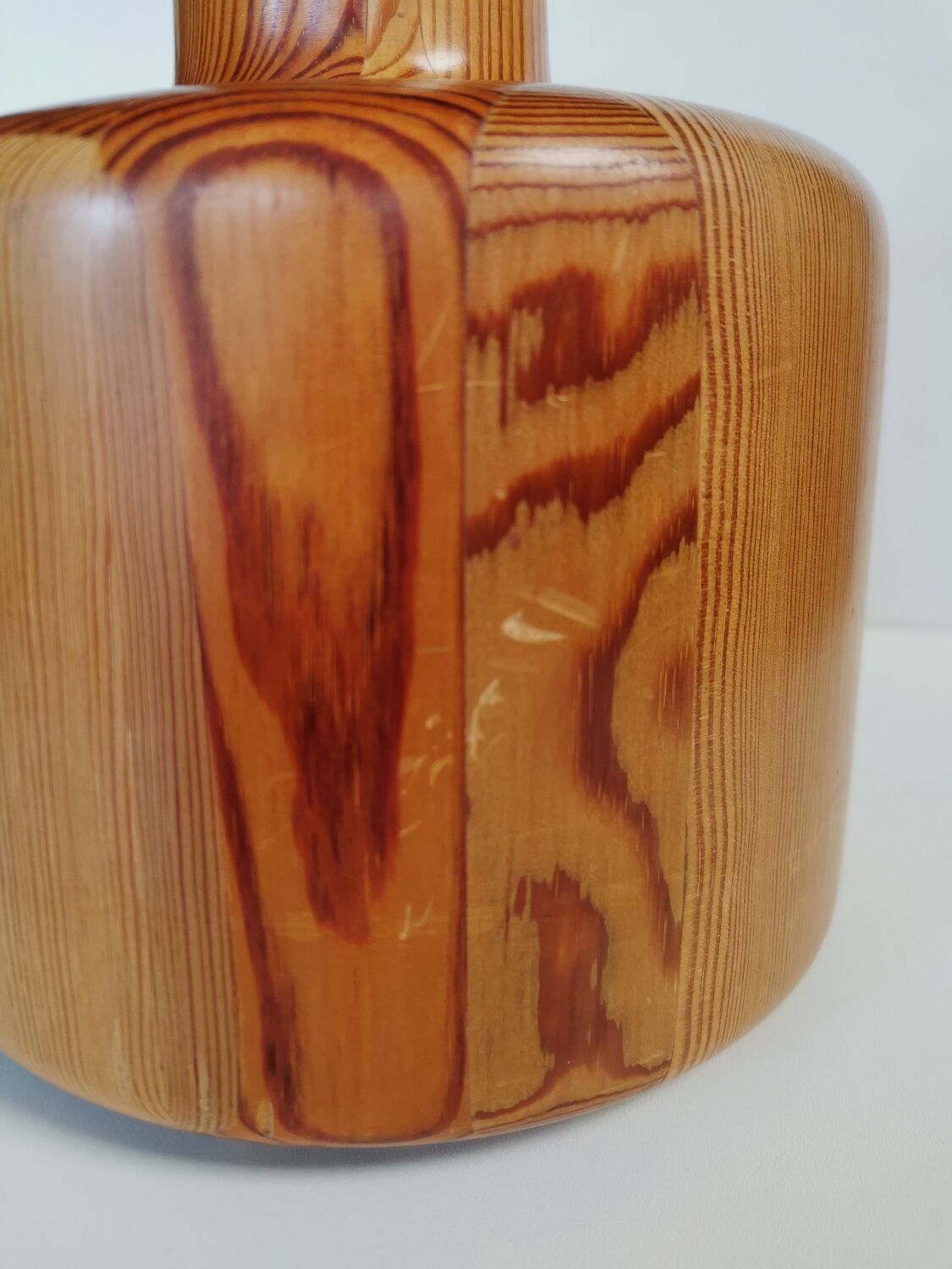 Grand Pied de Lampe Bois tourné Vintage