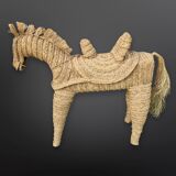Hand crafted straw donkey, Marocco 1970s