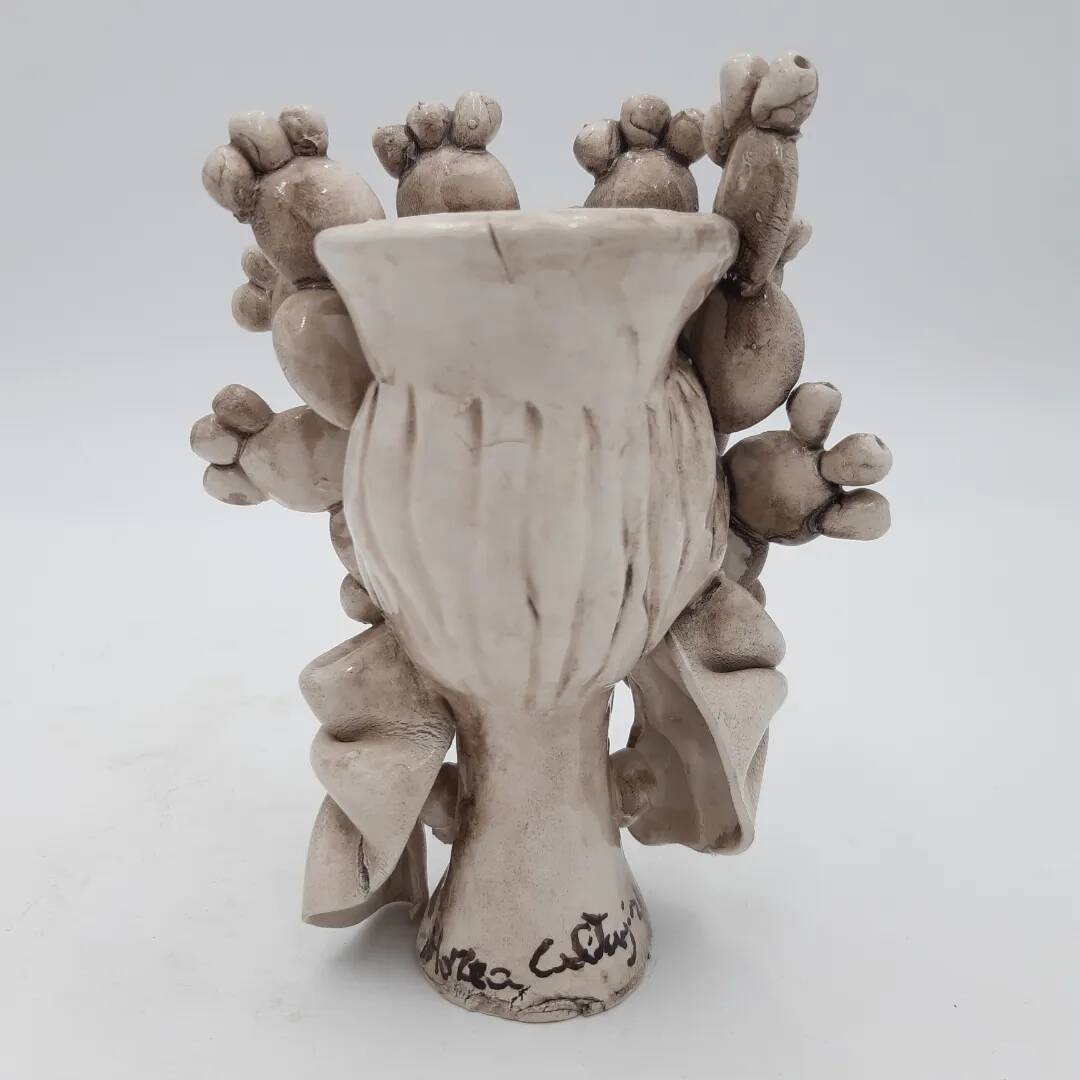 Caltagirone head vase ceramic italy