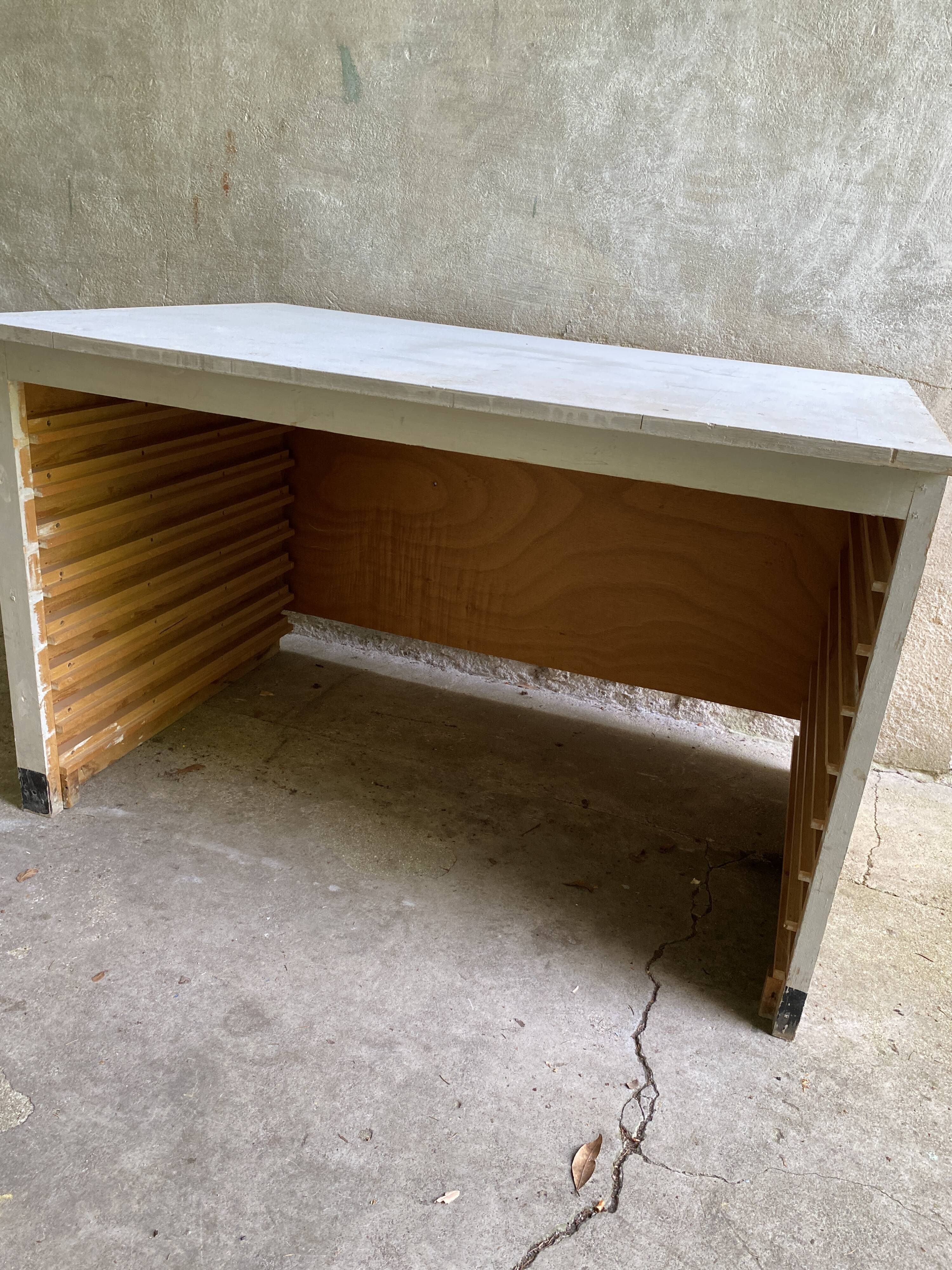 Map cabinet, vintage wooden architect's plan cabinet with 8 drawers