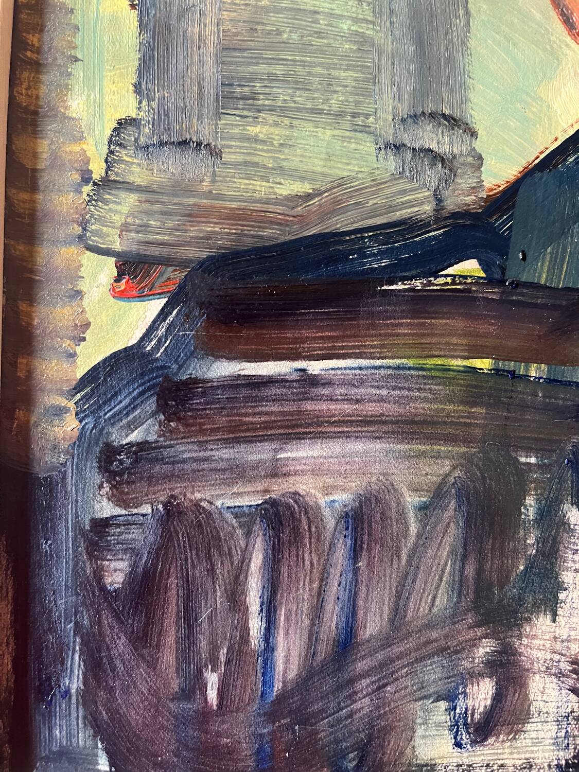 Young worker, oil on paper, mounted on cardboard