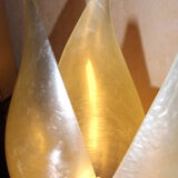 Floral lamp brass flower Laurent Rougier 1970