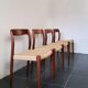 Danish dining chairs in wood and paper cord