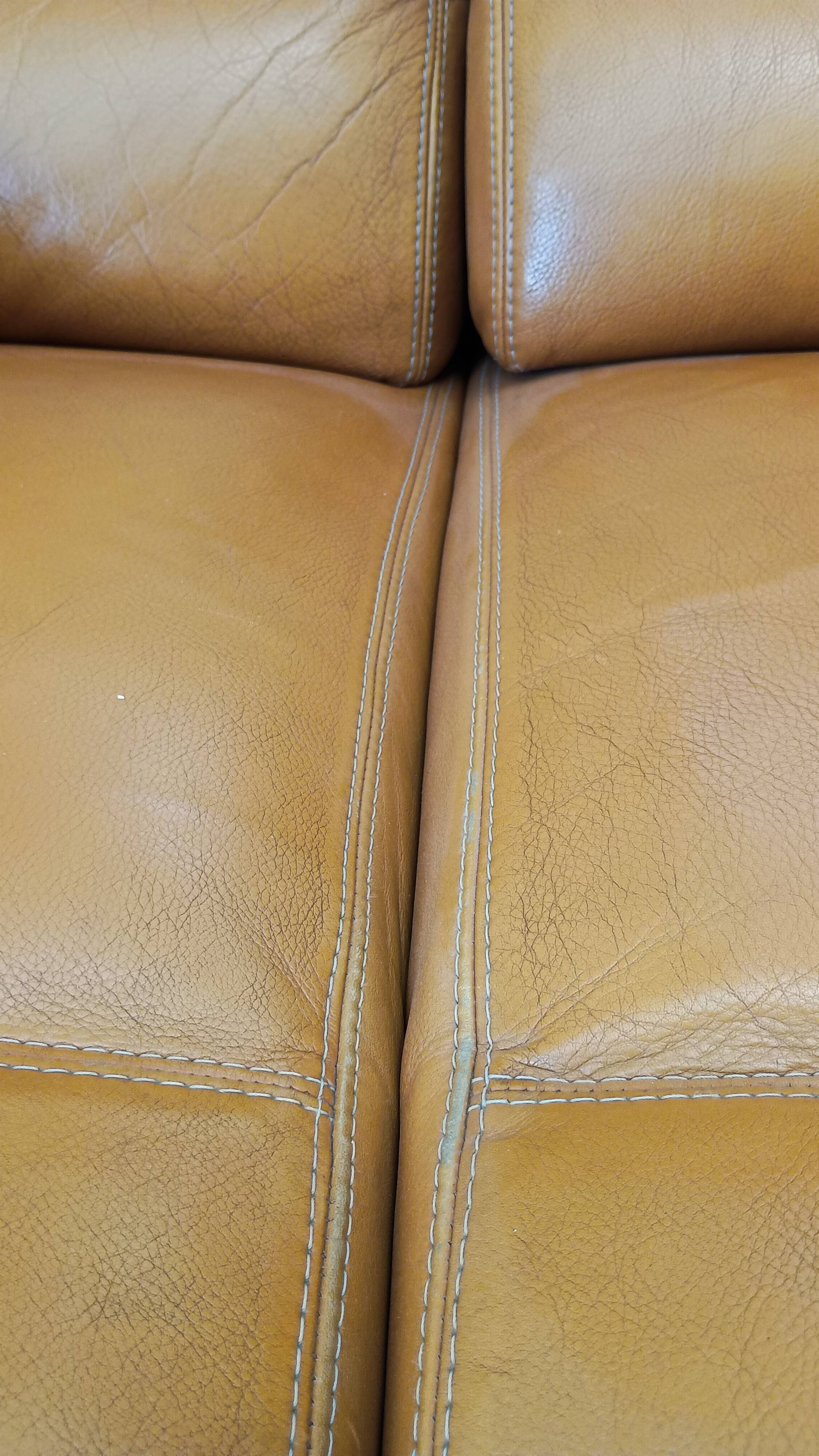 Camel leather sofa