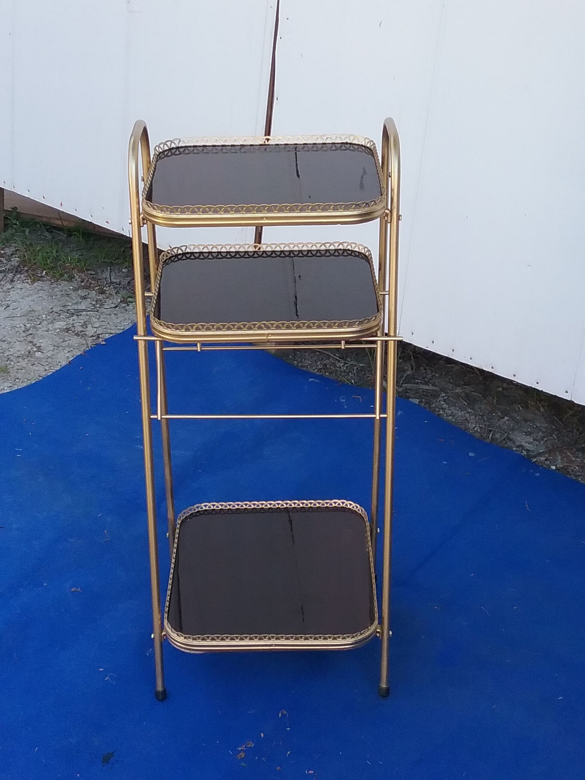 Vintage gold metal shelf