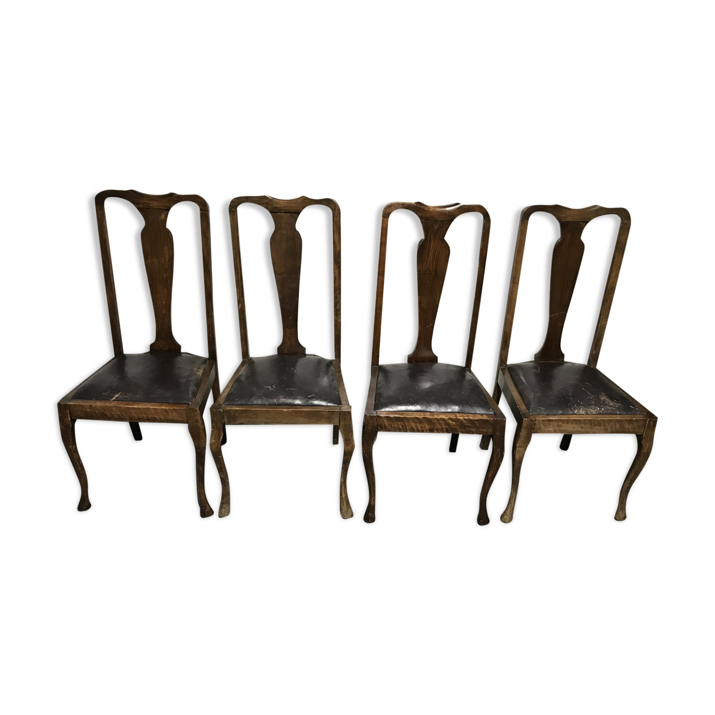 4 english chairs leather suite