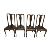 Suite de 4 chaises anglaises cuir