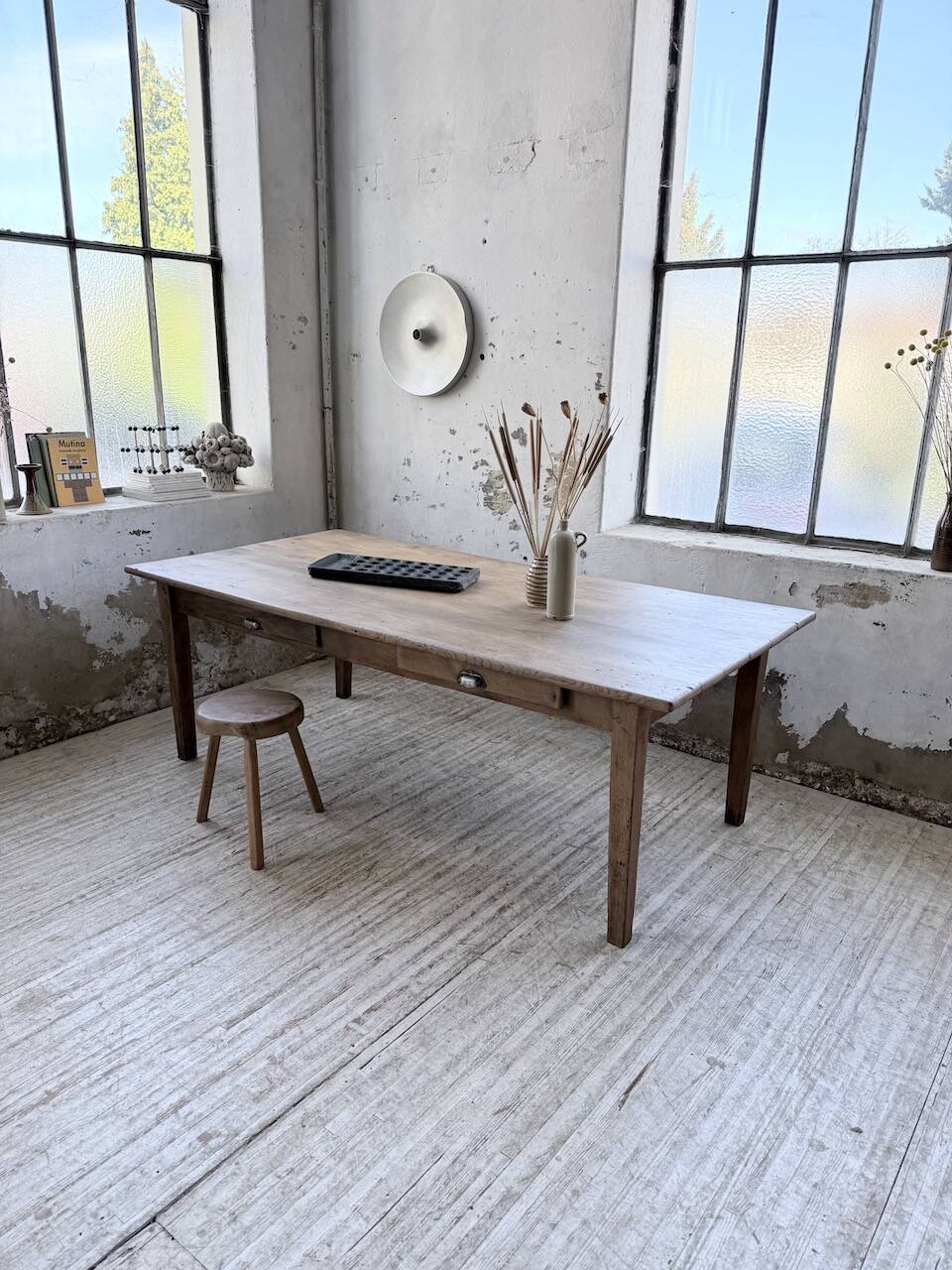 Oak farmhouse table 1950 212cm