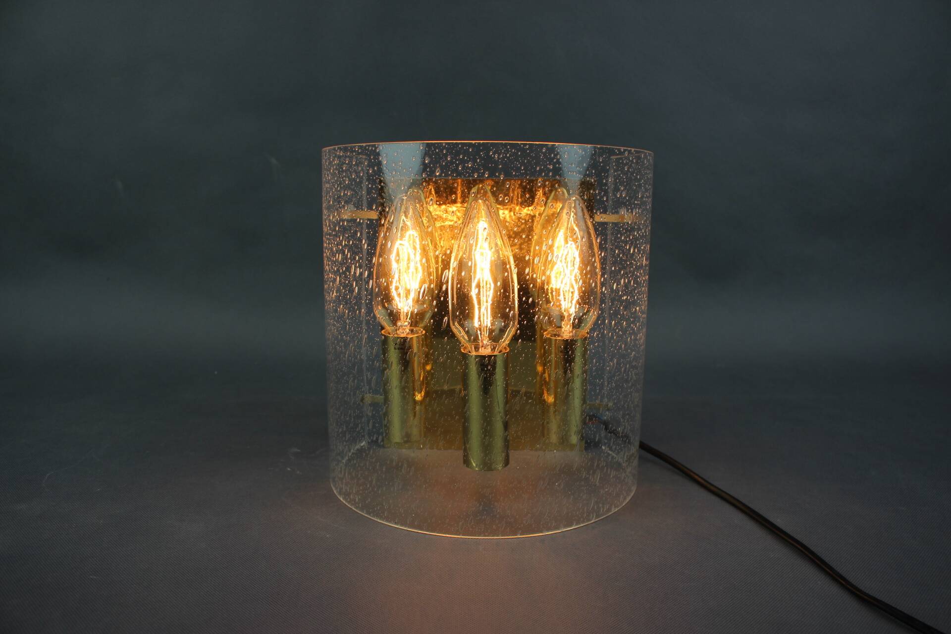 1970s Brass and Bubble Glass Wall Lamp, Germany