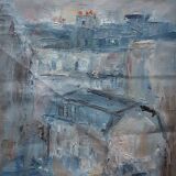 Painting by Nagao Usui: "The rooftops of Paris from the window"