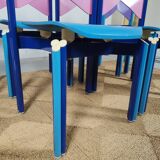 set 6 multicolored chairs 80s