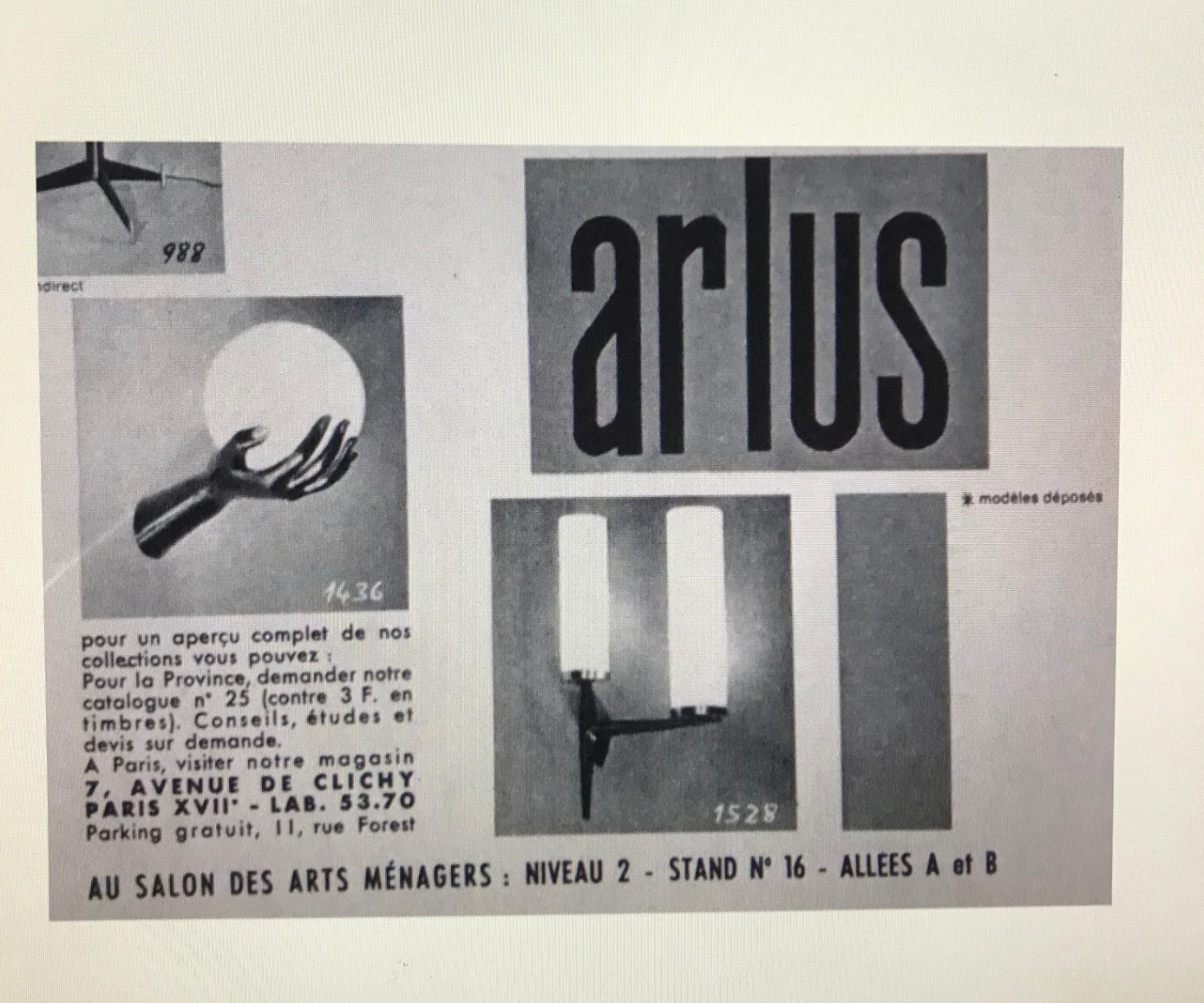 Pair of Arlus hand sconces