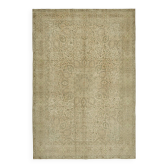 Handmade Oriental Decorative 1980s 245 cm x 349 cm Beige Wool Carpet