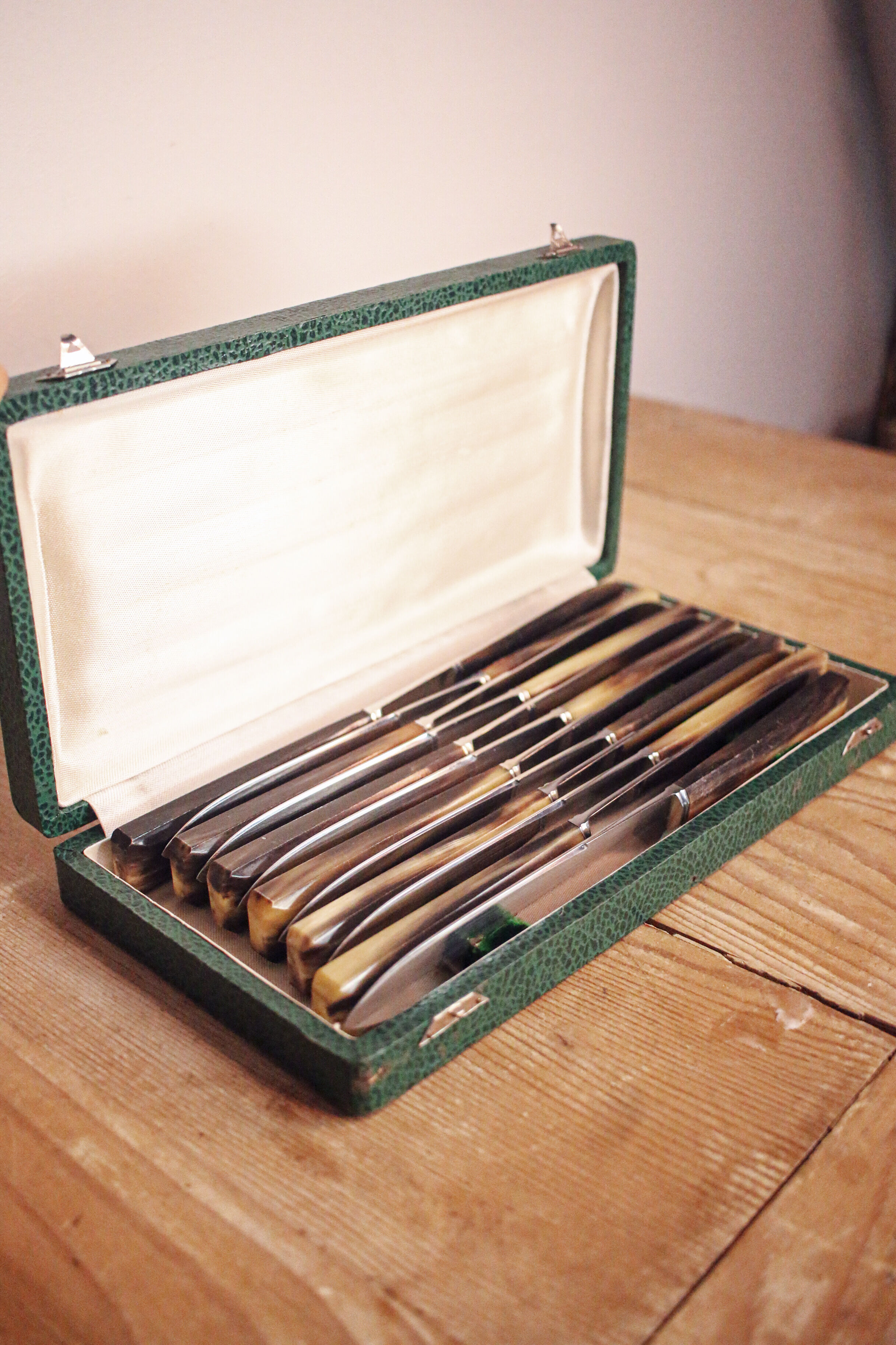 Box of 12 old knives