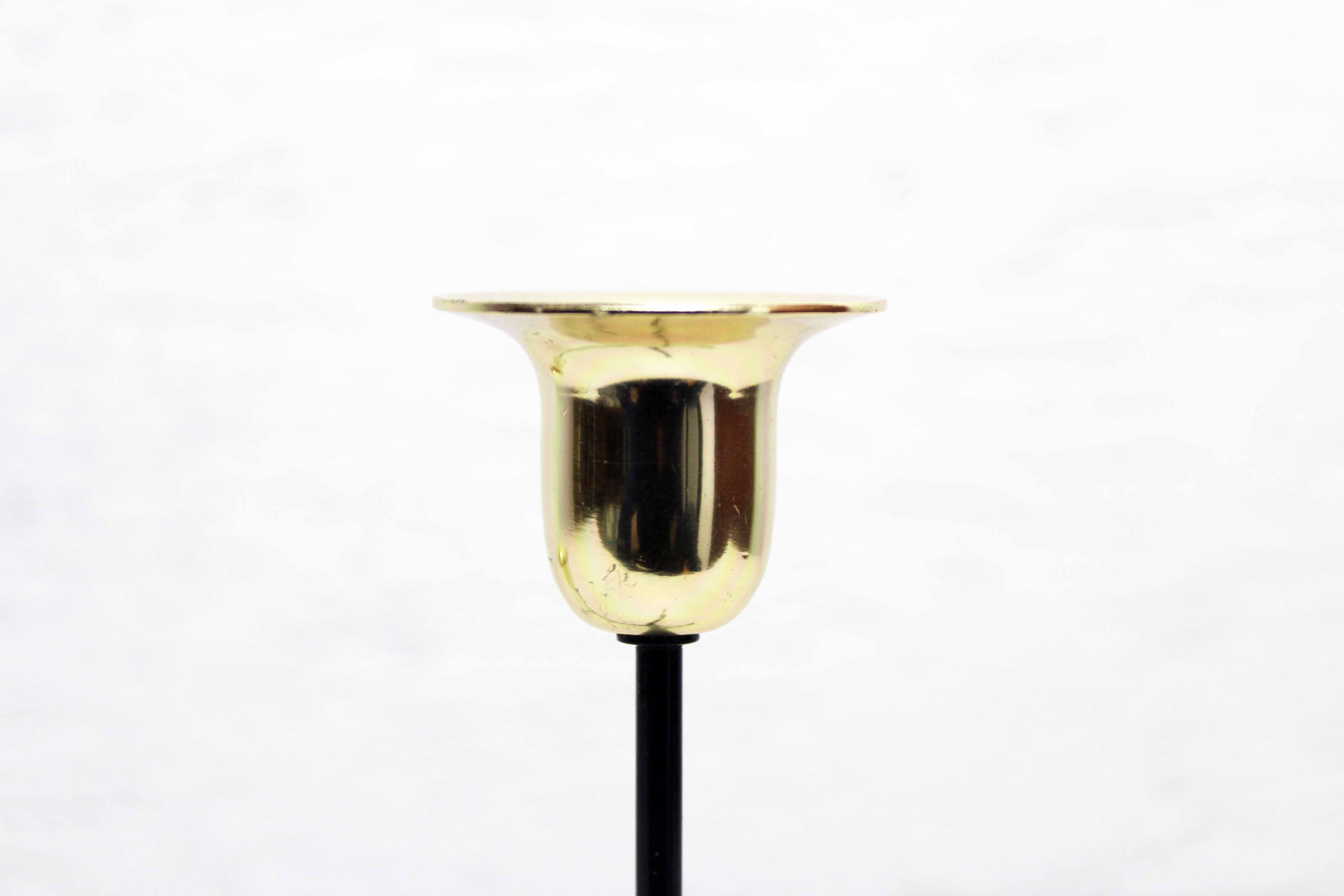 Double metal and brass candle holder