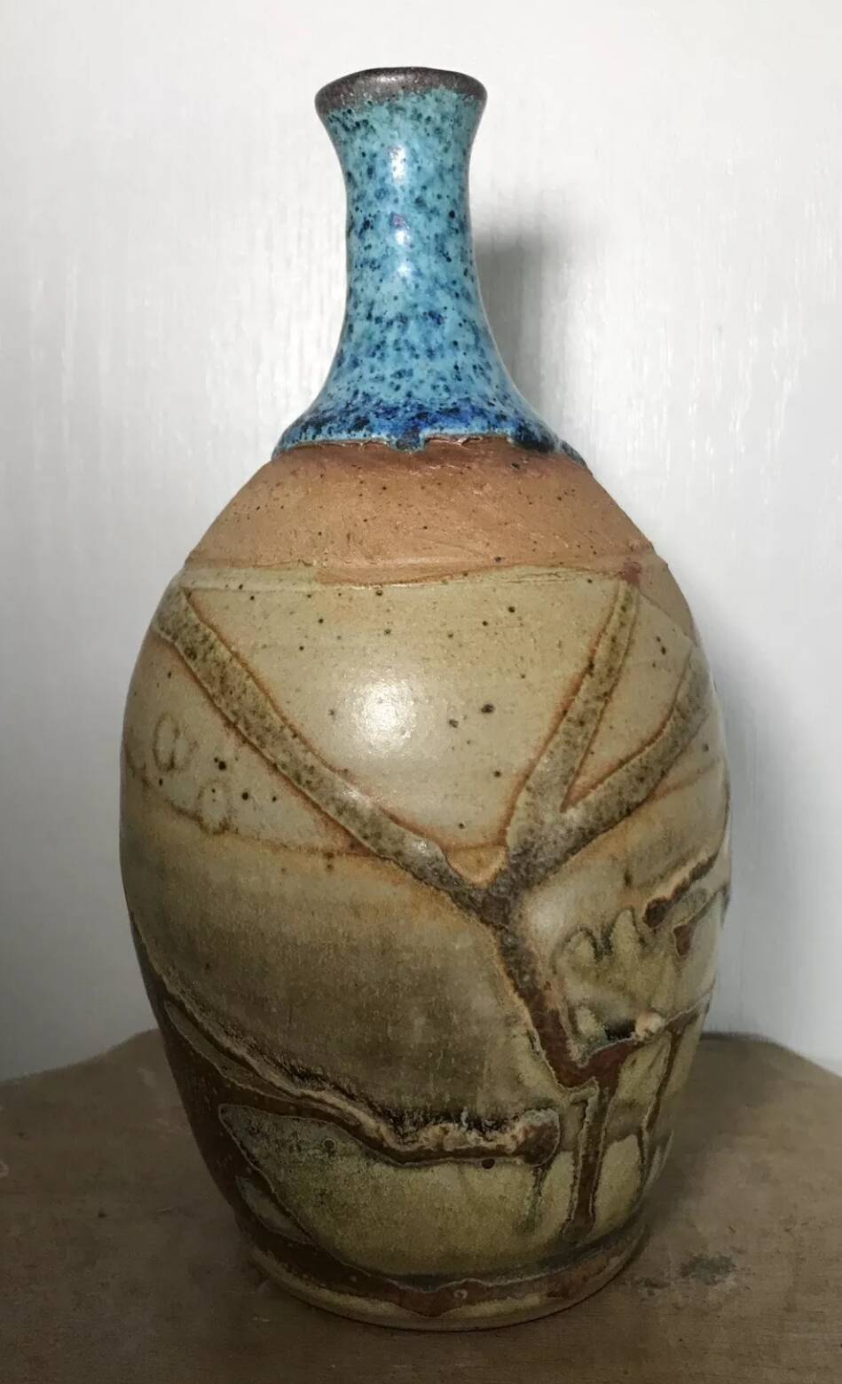 Stoneware vase with effect, unique piece signed by poteries des mostuéjouls