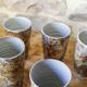 Set of 7 ceramic cups by Alexandre Kostanda Vallauris