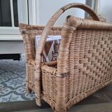 Rattan magazine holder