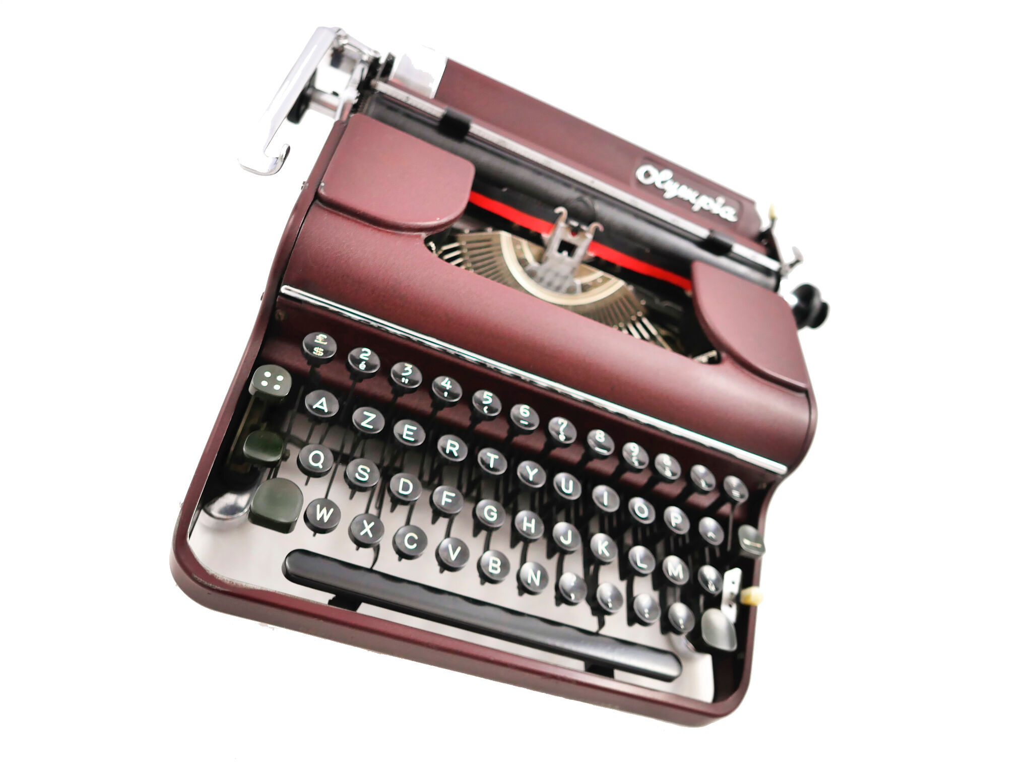 Olympia bordeaux revised typewriter with new ribbon