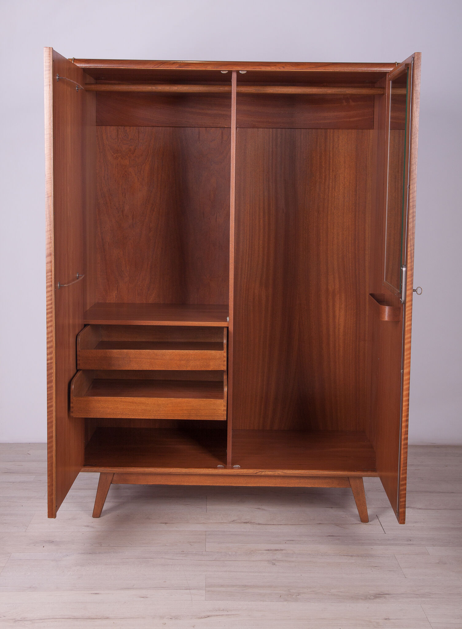 Ash & Walnut Wardrobe by Bohumil Landsman for Jitona, 1960s