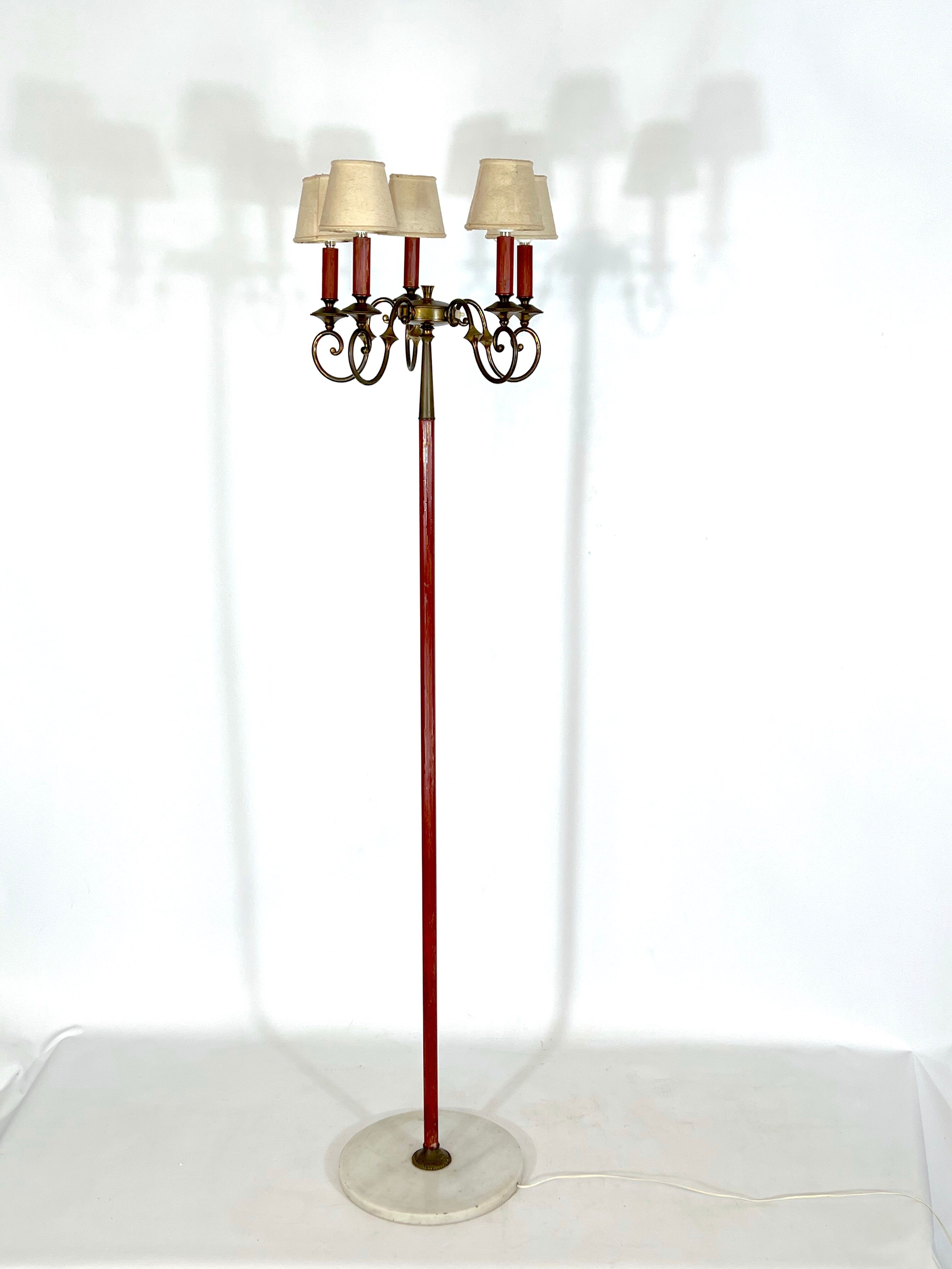 Arredoluce Monza, brass floor lamp from 50s