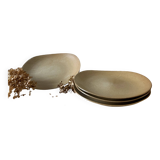 Set of 4 village stoneware plates