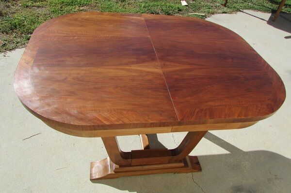 Art Deco oval table, 4 extensions, up to 18 people