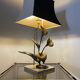 Lampe florale bronze 1970