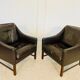 Fauteuils en cuir et palissandre de Fredrik Kayser des années 50 – cuir marron