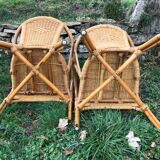 Paire de fauteuils en rotin