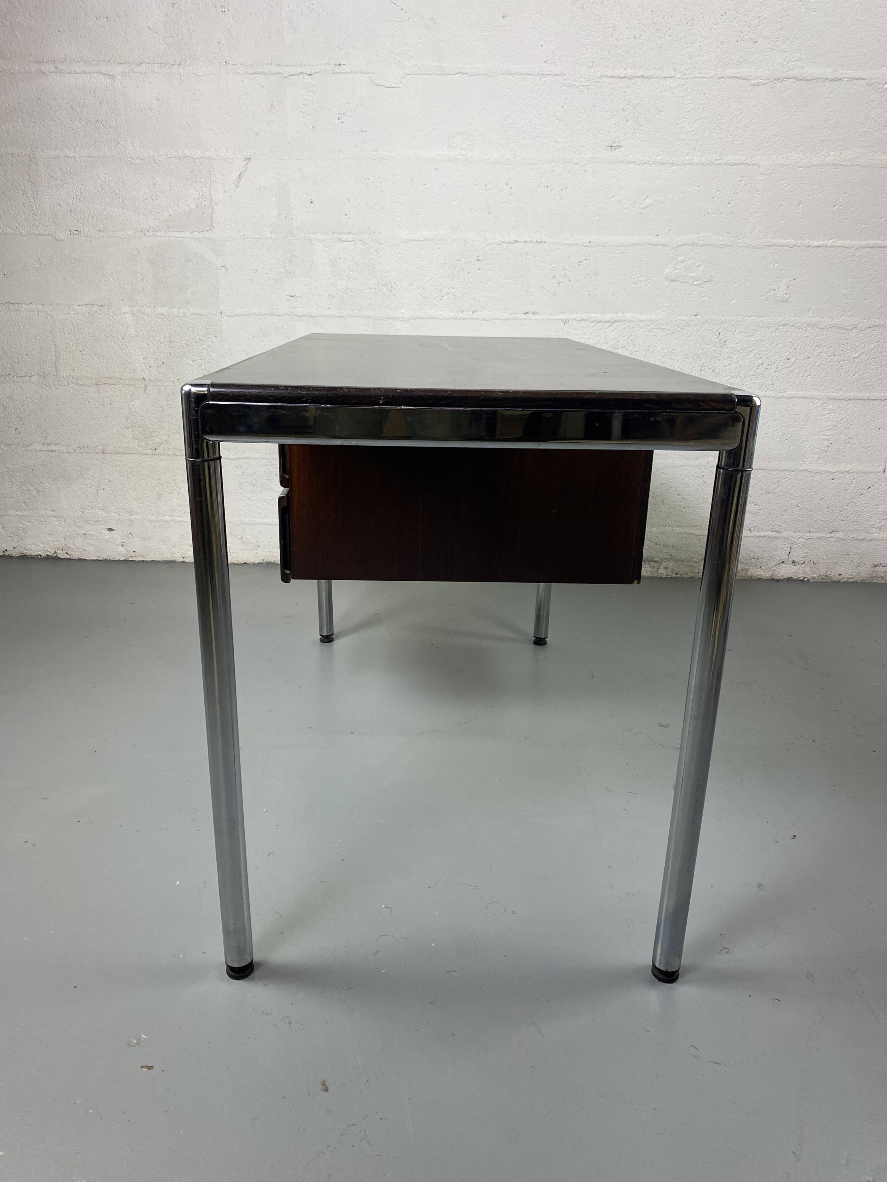 Vintage plywood and chrome desk from the 70s