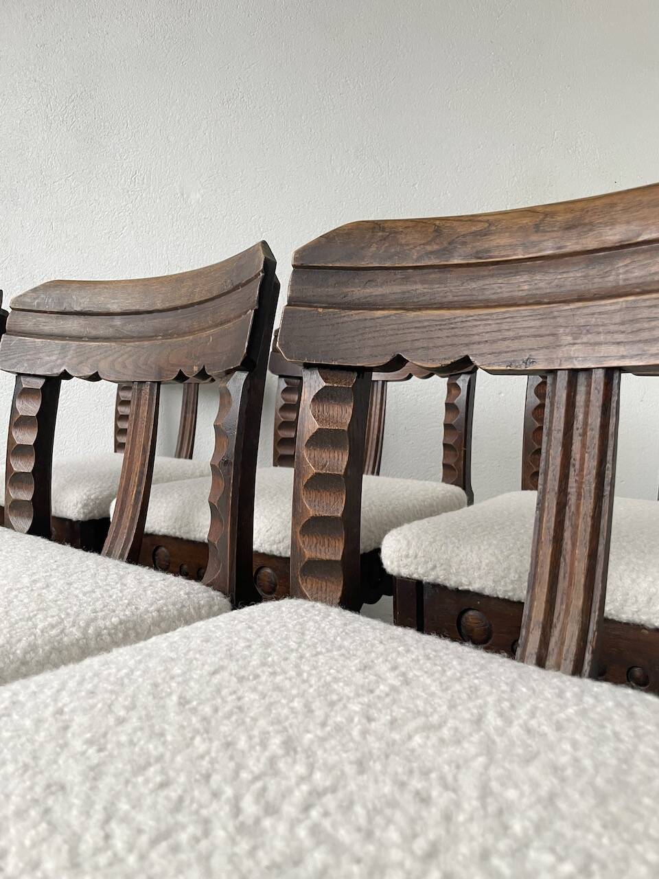Set of 6 brutalist chairs from the 1940s