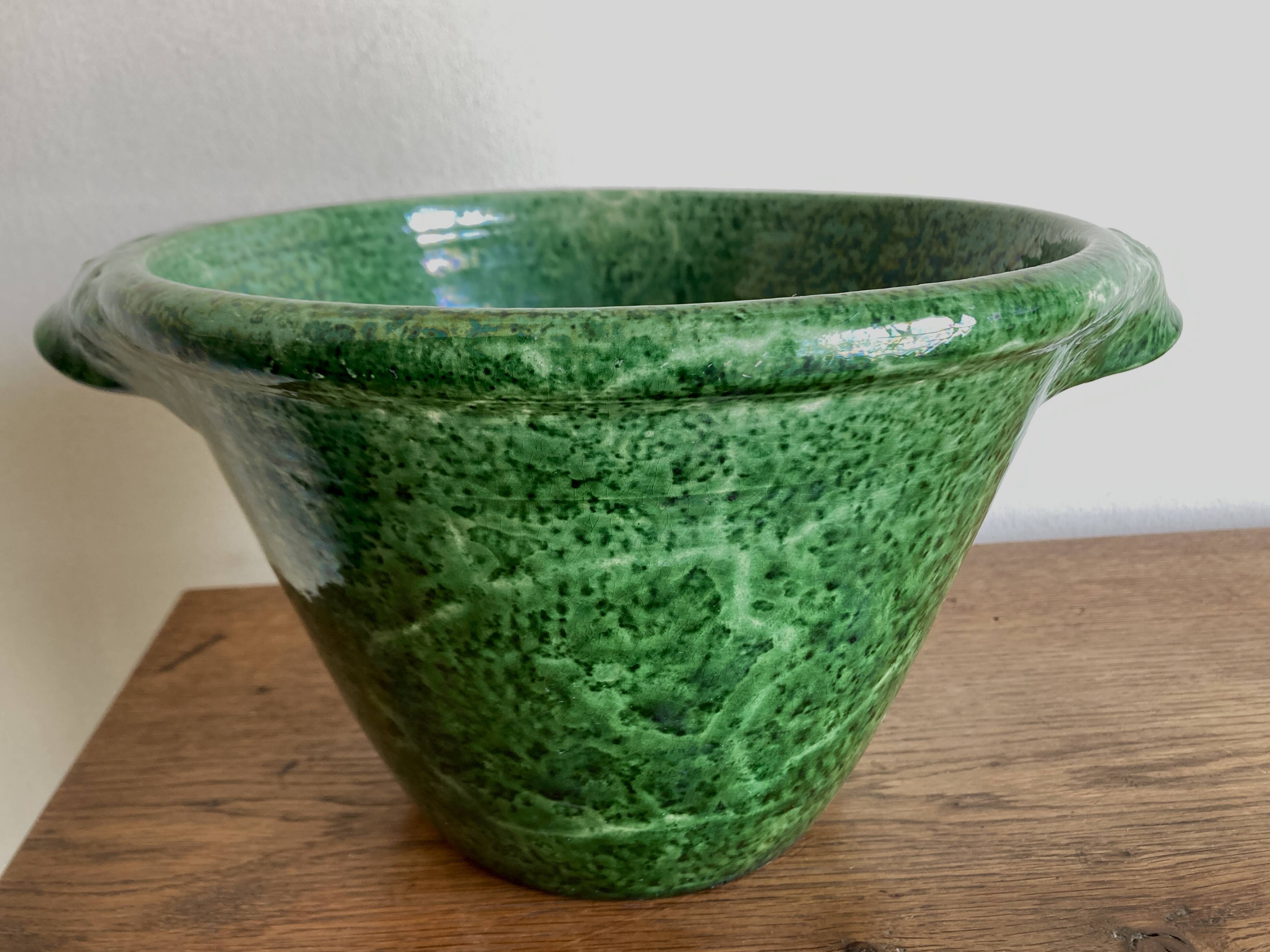 XXL solid earthenware salad bowl by Foucard Jourdan 1960